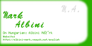 mark albini business card